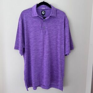 FootJoy Golf Polo Shirt Purple Heather Performance‎ Athletic Fit Size L
